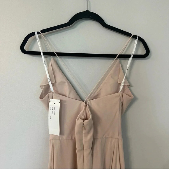 Jenny Packham Women’s Ruffled V-Neck Strappy Hi/Lo Chiffon Maxi Dress Size 6 NWT - Picture 7 of 9